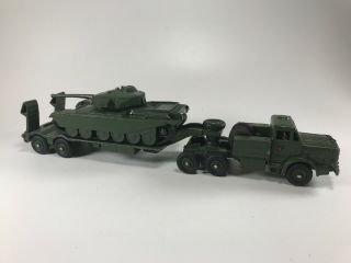 Dinky Military Tank Transporter 660 With Centurion Tank 651 - Restored