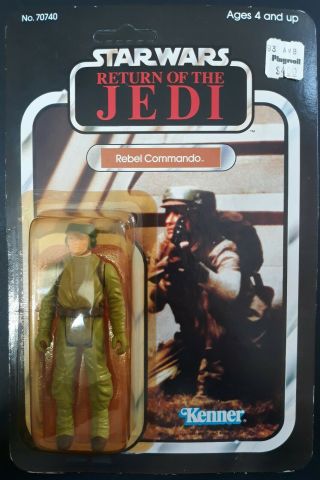 Vintage 1983 Star Wars Rotj Rebel Commando Moc 65 - B Back Unpunched Offerless Hk