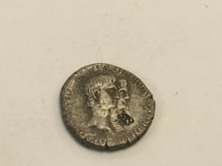 Ancient Roman Neron And Agrippina Silver Denarius §29