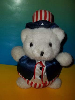 Russ Yankee Doodle Teddy Bear Plush Patriotic Red White Blue Stuffed Animal Guc