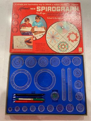 Vintage Kenner Spirograph 1967 Edition 401 Red Tray Box - Not Complete