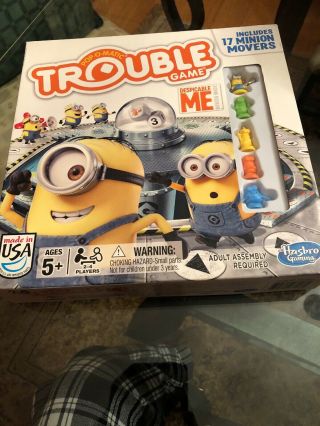 Trouble Despicable Me Minion Edition Pop - O - Matic Board Game Hasbro