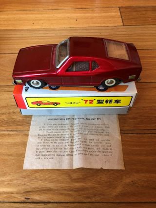 Tin Red 1972 China Friction Ford Mustang Mach 1 Fastback Mf198