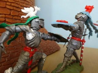Britains Swoppet Knights,  2 Attacking With Sword & Axe (a),  Toy Soldiers England
