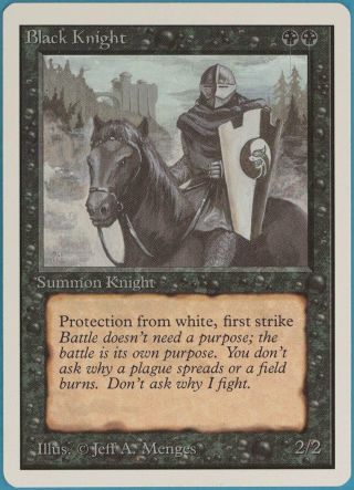 Black Knight Unlimited Nm - M Black Uncommon Magic Mtg Card (id 92727) Abugames