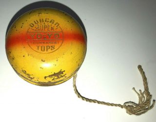 Vintage Duncan Yo - Yo Tournament Top Wooden Toy 2 1/8 " Diameter