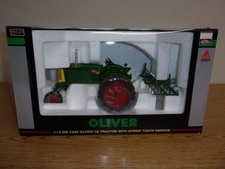 1/16 Oliver Row Crop 66 With Spring Tooth Harrow Ttt 25th Anniv.  Tractor