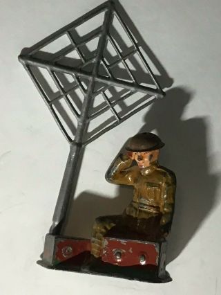 Vintage Barclay Manoil Toy Soldier On Radio With Antenna