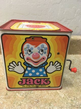 Mattel Vintage 1971 Jack - In - The - Box Clown Music Box In