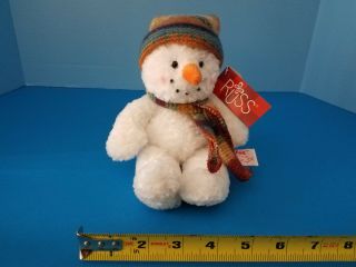 Stuffed Animal Vintage Russ Bundles 22697 Plush Snowman Hat Scarf Holiday