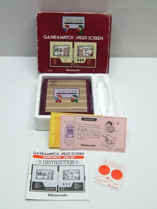 Vintage 1983 Nintendo Game & Watch Multi Screen Mario Bros.  W/ Box & Papers