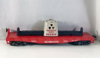Vintage Lionel 0805 - 1ho Scale Radioactive Waste Container Flat Car.