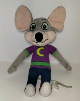 13 " Chuck E Cheese Wearing C T - Shirt Mouse Plush Doll Stuffed Animal Soft Toy