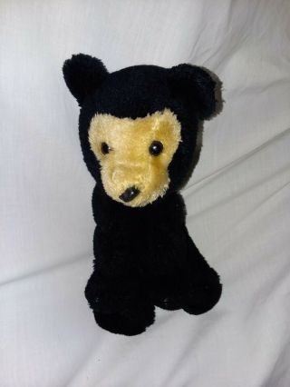 Dakin Teddy Bear Black Bearfoot 8 " Plush Stuffed Animal Nutshells Vintage 1976