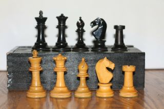 Vintage Staunton Style Chess Set.  King 3 1/4 " High