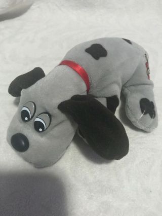 Vintage Newborn Pound Puppy Gray W/ Brown Spots Dog Plush Small Toy 8 " Tonka
