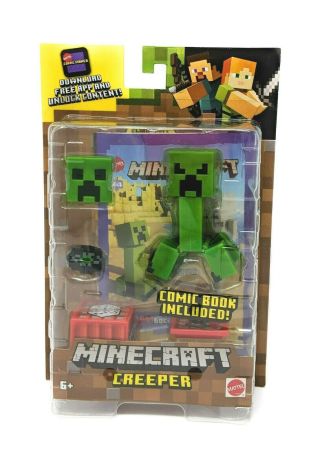 Minecraft Creeper - Swappable Face,  Tnt,  Music Disk & Mini Comic Book Gcc14