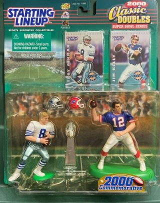 Starting Lineup Classic Doubles: Troy Aikman & Jim Kelly 2000 Bowl Series