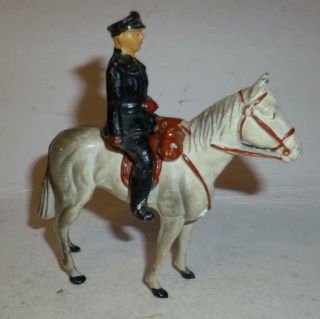 Timpo Vintage Lead Mounted Policemen On White Horse - 1940/50 