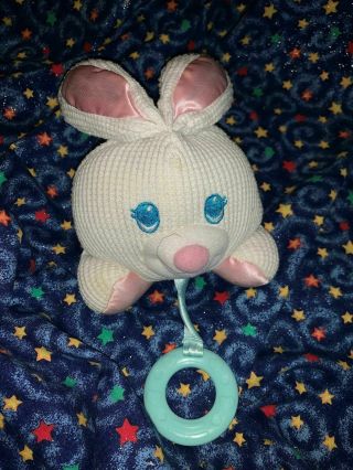Fisher Price Cozie Clutch Me Bunny Rabbit 4 " Teether Rattle Infant Plush Toy