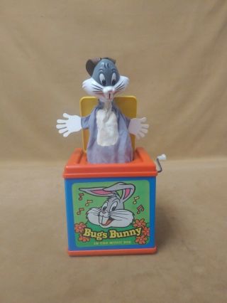 Vintage 1976 Mattel Bugs Bunny Musical Jack In The Box Made In Usa Collectable