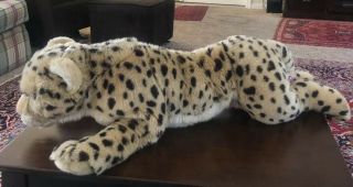 Euc - Rare - 28” Fao Schwarz Toys R Us Plush Cheetah Cat Leopard,  Fao B10g