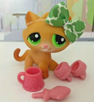 Lps Littlest Pet Shop Authentic Cute Standing Orange Tabby Kitty Cat 2207