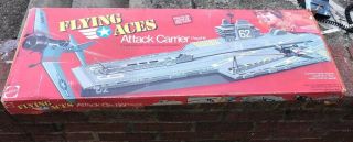 Vintage 1975 Mattel Flying Aces Attack Carrier Flagship Airplane Toy,  Box Boat