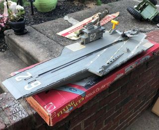 Vintage 1975 Mattel Flying Aces Attack Carrier Flagship Airplane Toy,  Box Boat 3