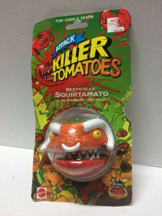 1991 Attack Of The Killer Tomatoes Beefsteak Squirtamato Card By Mattel