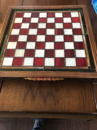 The Franklin Coca Cola Stained Glass Chess Board Only