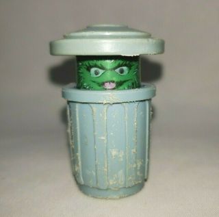 Vintage Fisher Price Little People Oscar The Grouch Sesame Street Can 1977