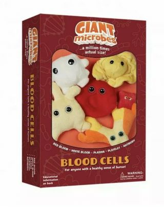 Giant Microbes Plush Toy Soft Gift Box Educational Blood Cells Set Of 5