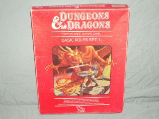 Tsr 1st Ed - Dungeons And Dragons Basic Rules Set 1 (rare With Vintage Dice)