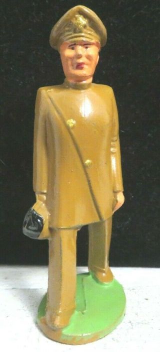 Vintage Manoil Lead Toy Soldier Doctor In Brown M - 035