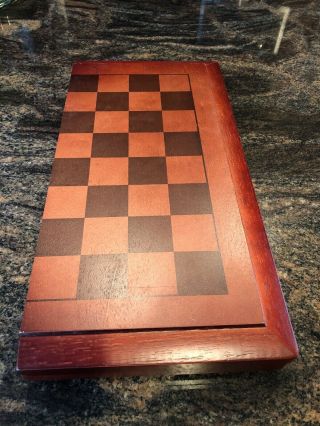 Wood Chess Wooden Magnetic Board Hand Crafted Folding Chessboard Travel Game Set