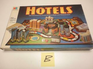 Vintage Board Game Hotels 1987 Milton Bradley 100 Complete Ex/nm (b)