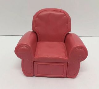 Vintage Fisher Price Loving Family Dollhouse Furniture Pink Reclining Chair