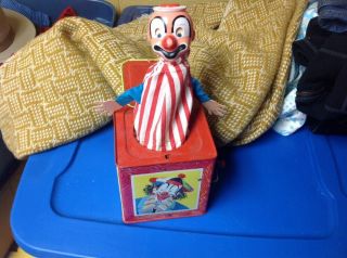 Vintage 1961 Matty Mattel Toymakers Jack In The Box Toy Clown 659 Musical