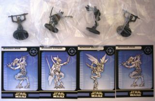 Star Wars Miniatures Clone Strike Geonosian Figures X4 41x2 - 42 - 44 C/uc -