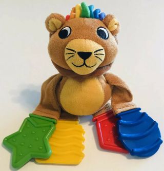 Baby Einstein Lion Teethe & Tug Pals Baby Teether Plush Toy Rainbow Colors