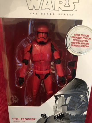 STAR WARS BLACK SERIES SITH TROOPER RED FIRST EDITION WHITE BOX IN HAND 2