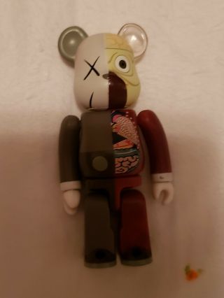 Kaws Bearbrick Dissected 100 Red Brown Medicom Toy Fake Used/displayed