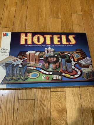 Vintage Board Game Hotels 1987 Milton Bradley 100 Complete
