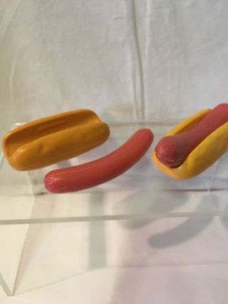 Fisher Price Fun With Food 2 Hot Dogs Ketchup Lettuce Pickle Tomato Cookie Tongs 2