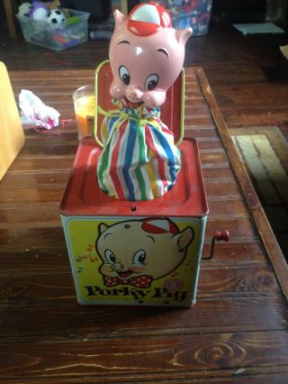 Vintage 1964 Htf Mattel Porky Pig Jack N The Box Mute