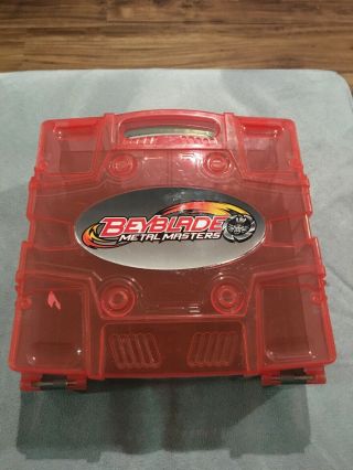 Beyblade Metal Masters Carrying Case Storage Box Red / Gray 10 Slots