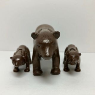 Playmobil Zoo Wildlife Forest Animals Brown Grizzly Bear & 2 Cubs 2