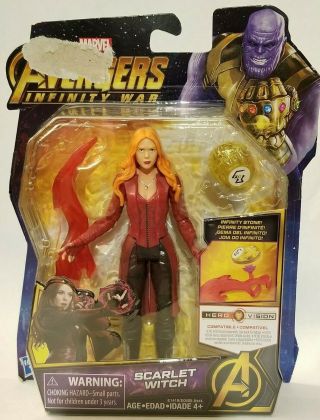 Marvel Avengers Infinity War 6 " Scarlet Witch Action Figure With Infinity Stone