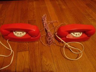 Vintage 1970s Handi - Craft Rotary,  Battery - Powered,  Red Play Phone Set